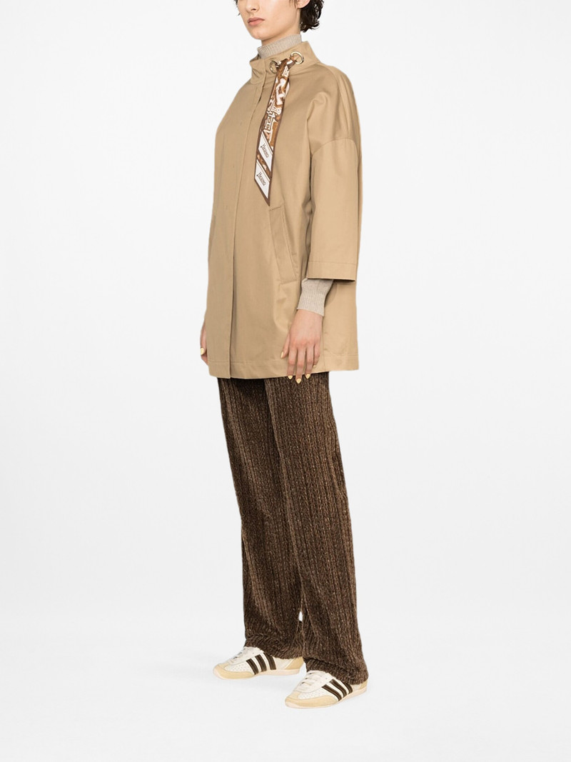scarf-embellished parka coat 3