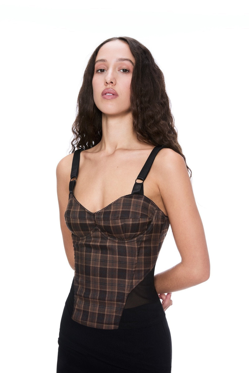 miaou MARGUERITE CORSET - PLAID BROWN outlook