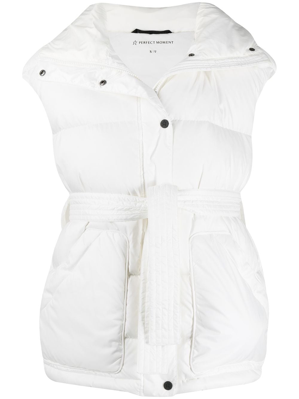 belted padded ski gilet - 1