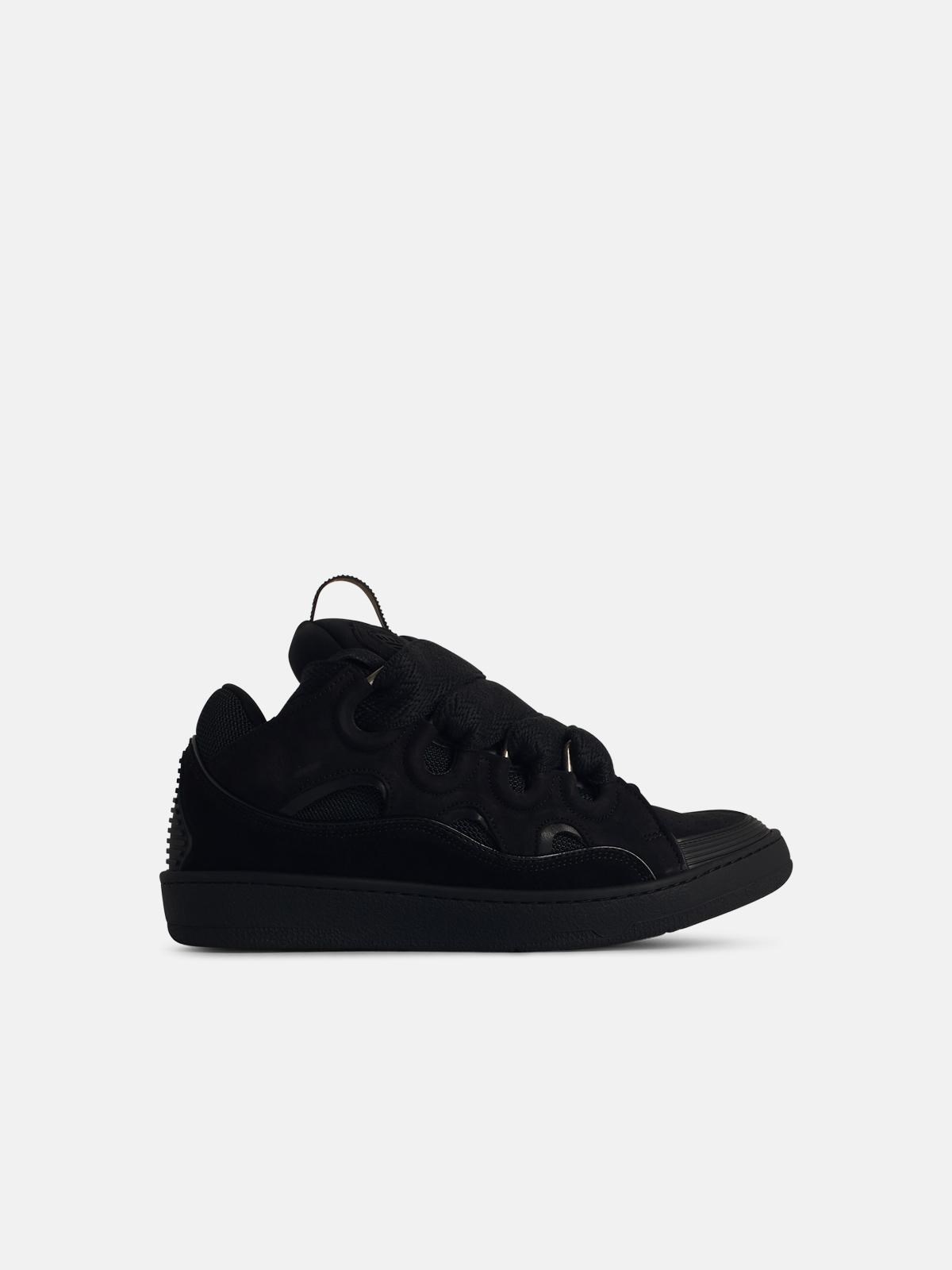 'CURB' BLACK LEATHER BLEND SNEAKERS - 1