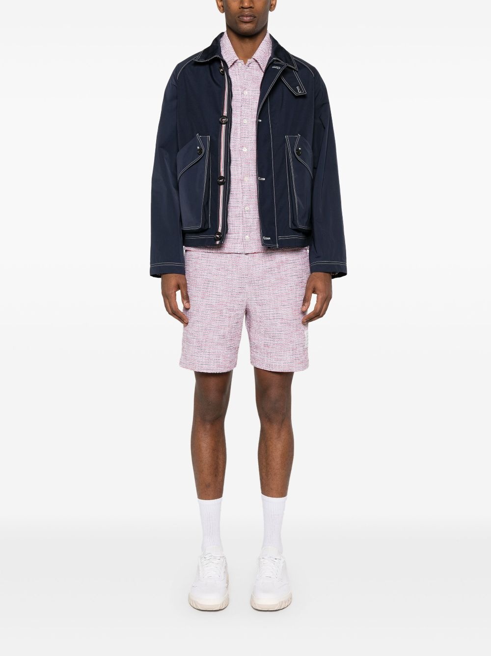 contrast-stitching raglan jacket - 2