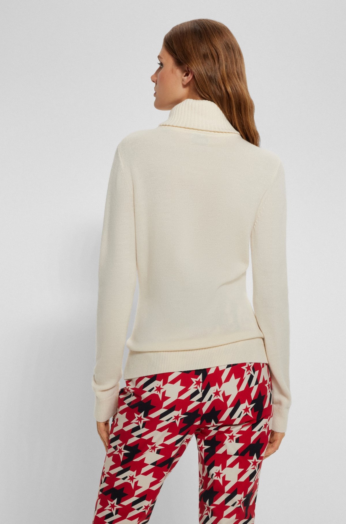 BOSS X PERFECT MOMENT SLOGAN SWEATER IN VIRGIN WOOL - 4