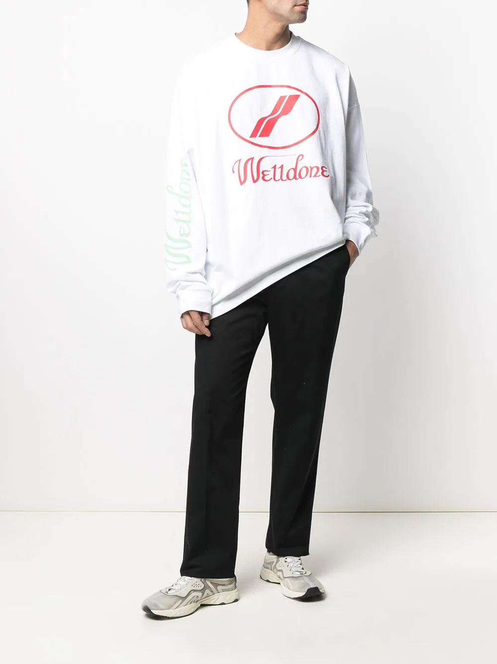 logo print long-sleeved T-shirt - 2