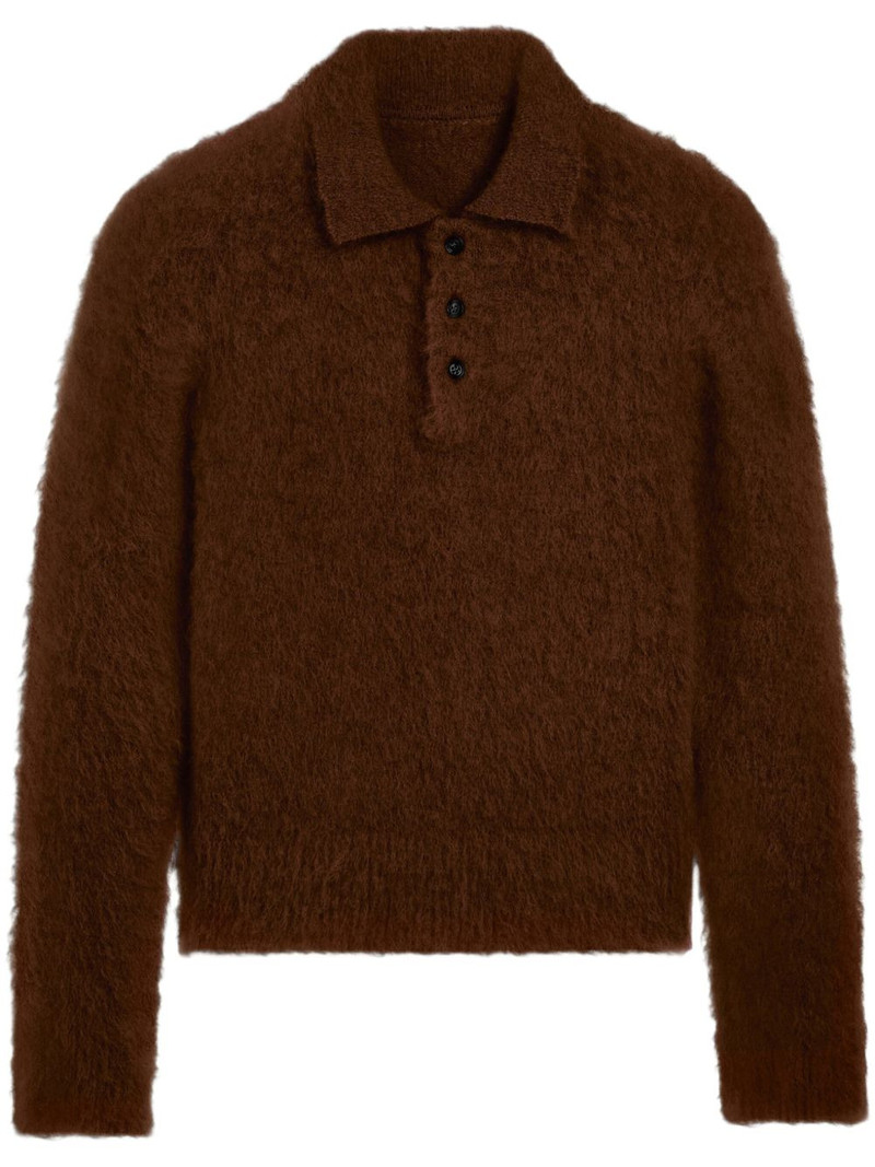 brushed-finish polo-collar jumper 1
