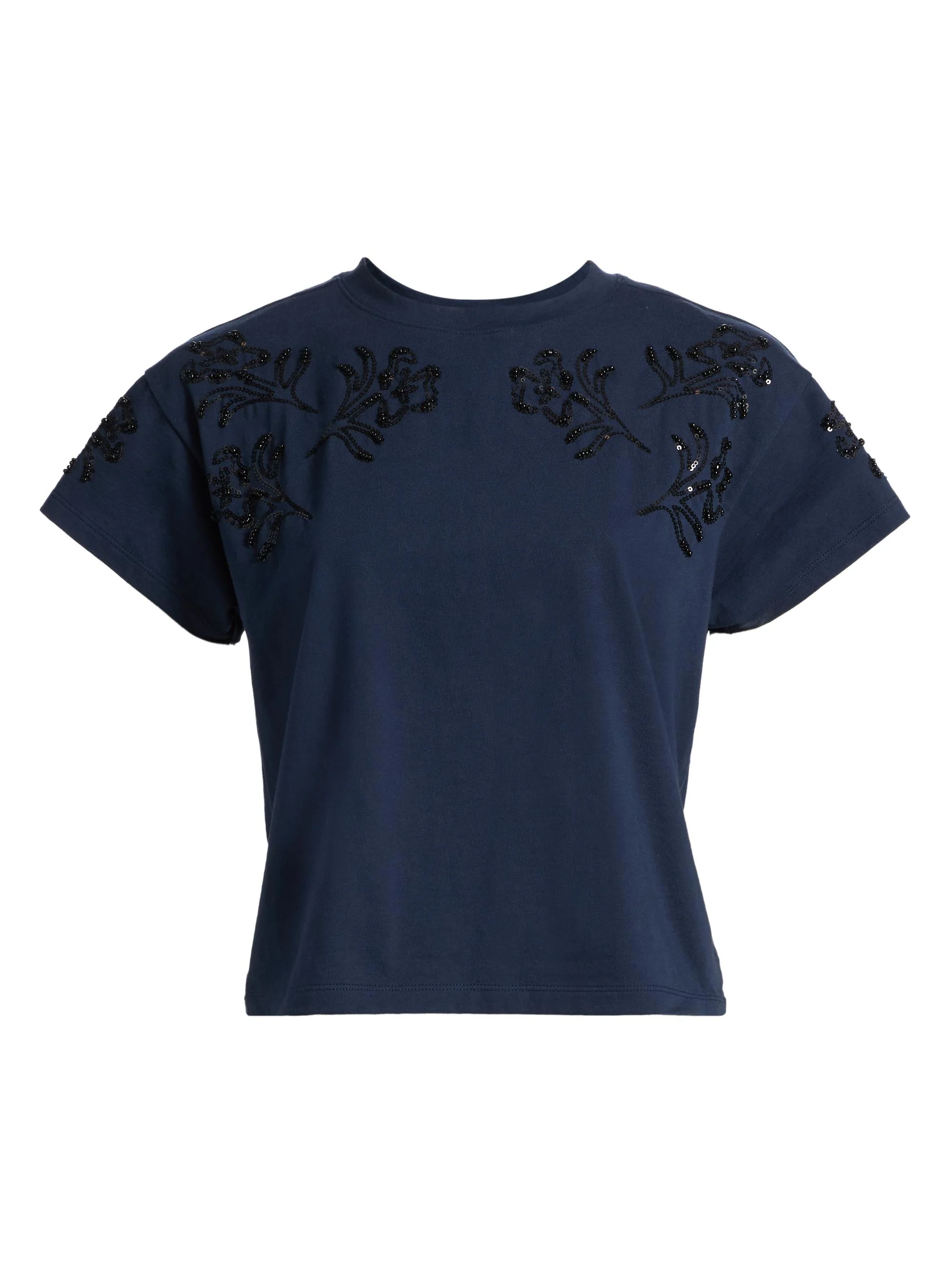 Women's Kelly Beaded Floral T-Shirt - Navy Multi - 1
