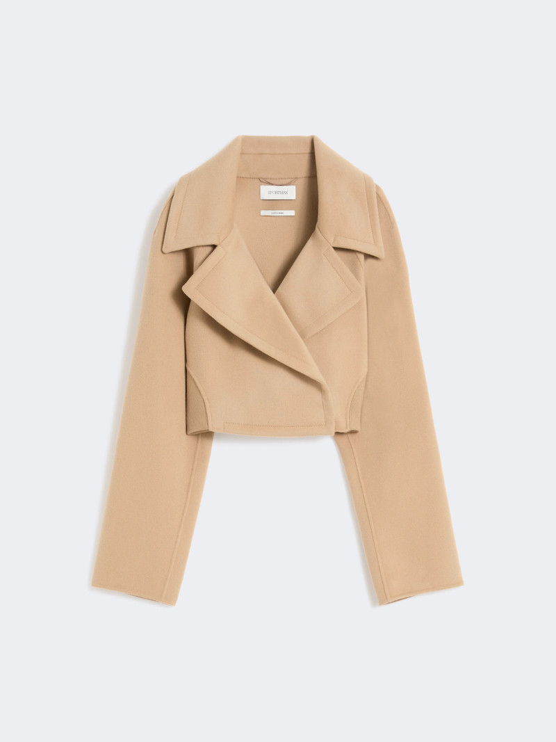VIALE Short pure wool outerwear - CARAMEL 1