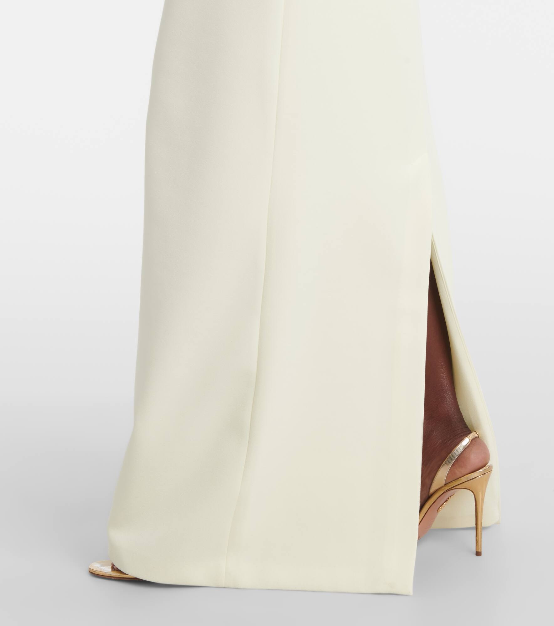 Holliana satin-trimmed crêpe gown - 5