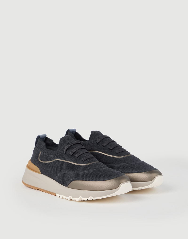 Techno cotton knit runners with heat-bonded details 2