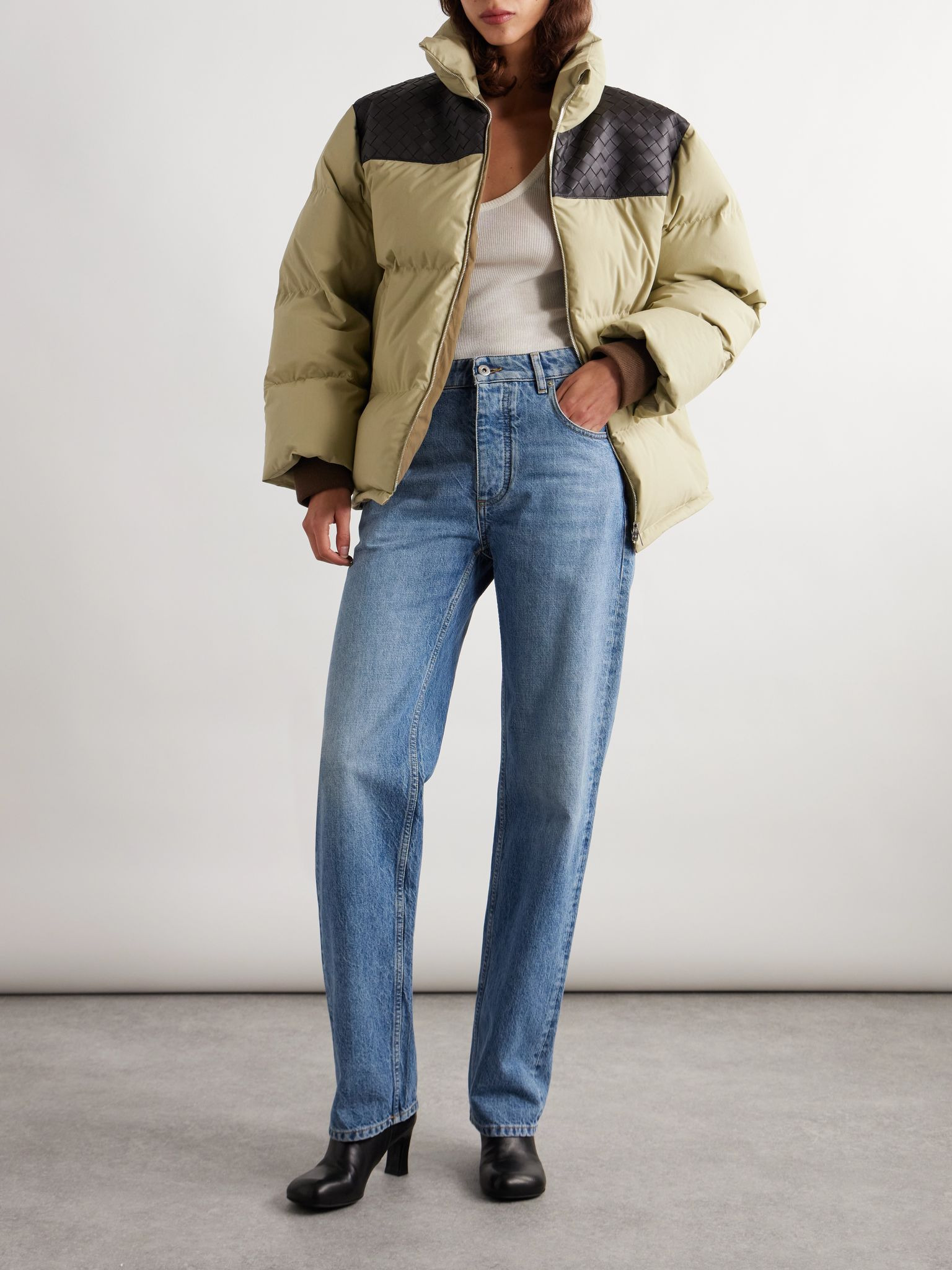 High-rise straight-leg jeans Mid denim - 2