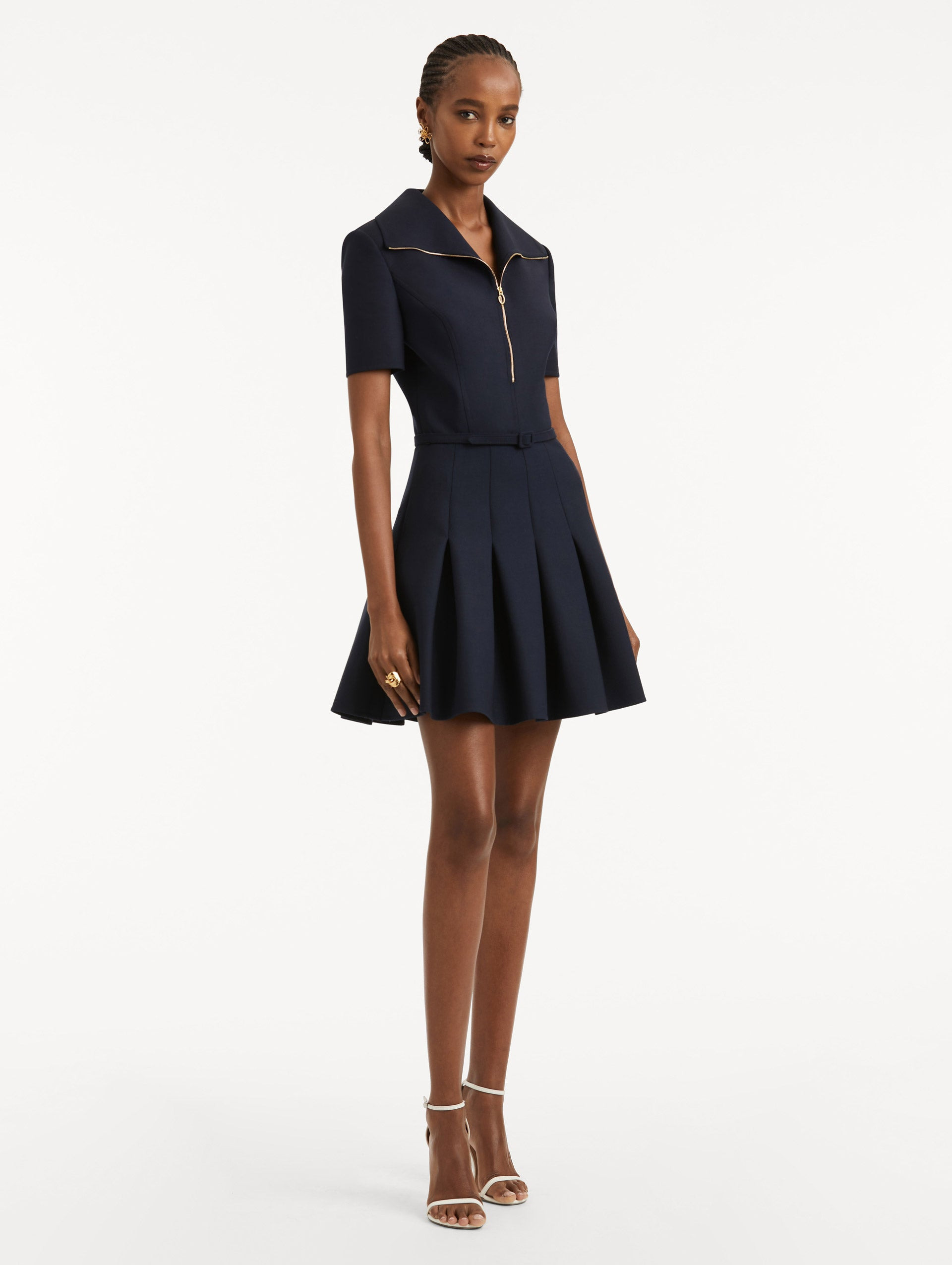 ZIPPER COLLAR MINI DRESS - 4