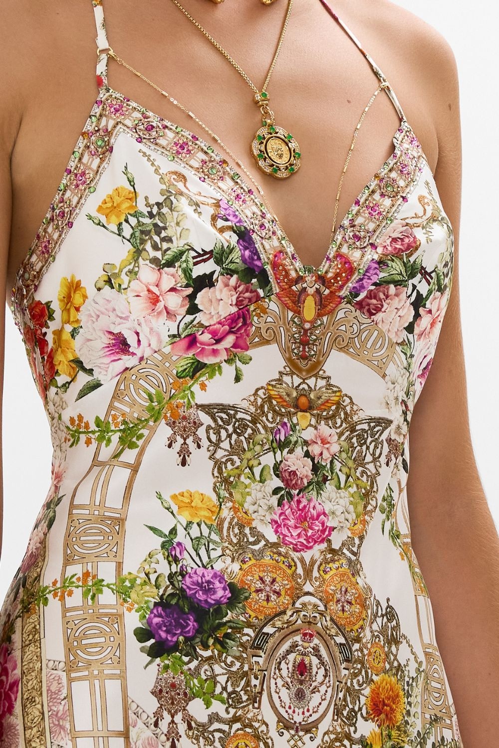 CHAIN DETAIL SLIP DRESS - 5