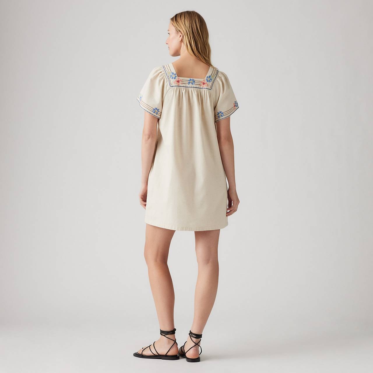 AMBRE COTTON LINEN BABYDOLL DRESS - 4