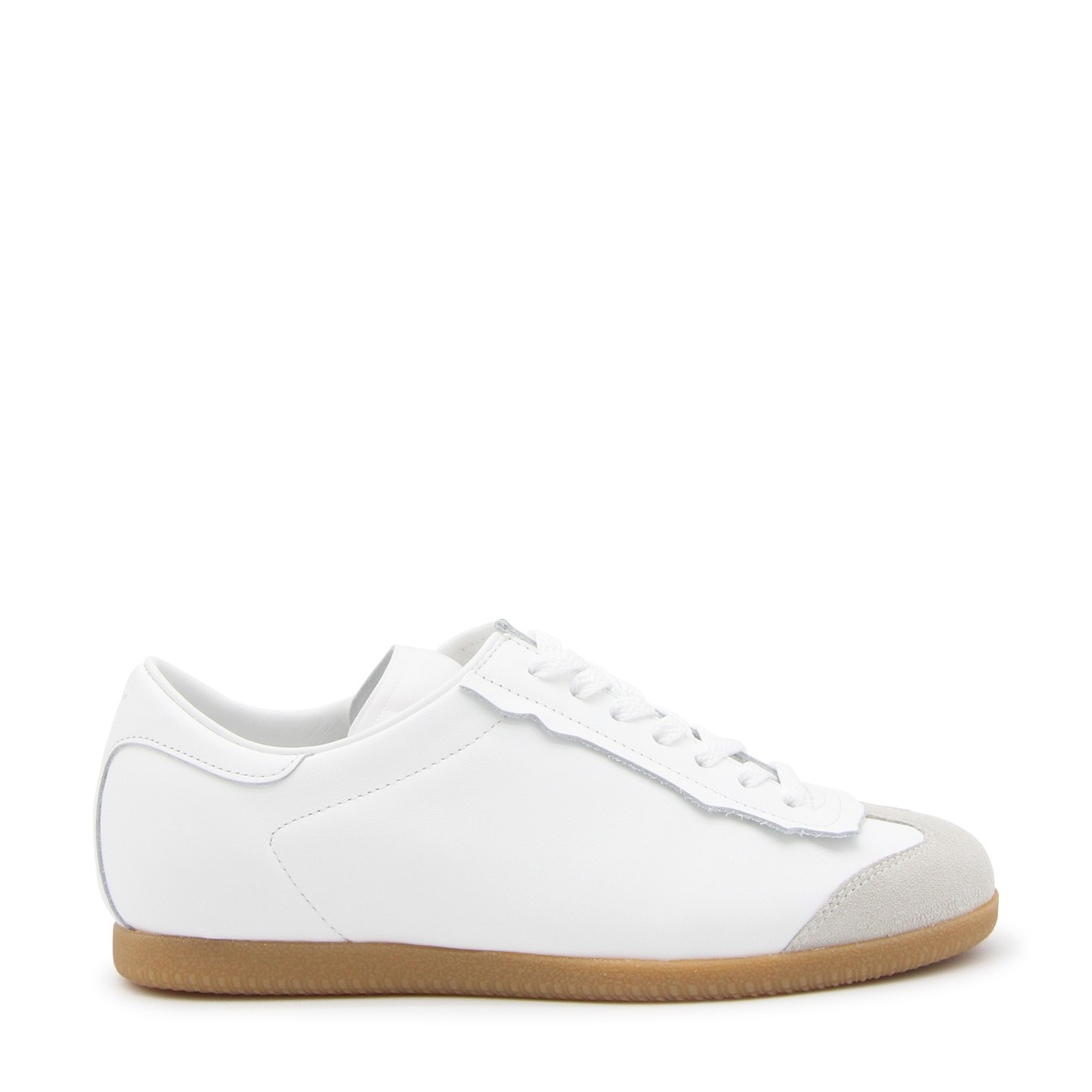 white leather and suede sneakers - 1