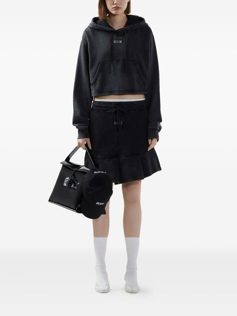 GCDS stone-washed track skirt outlook