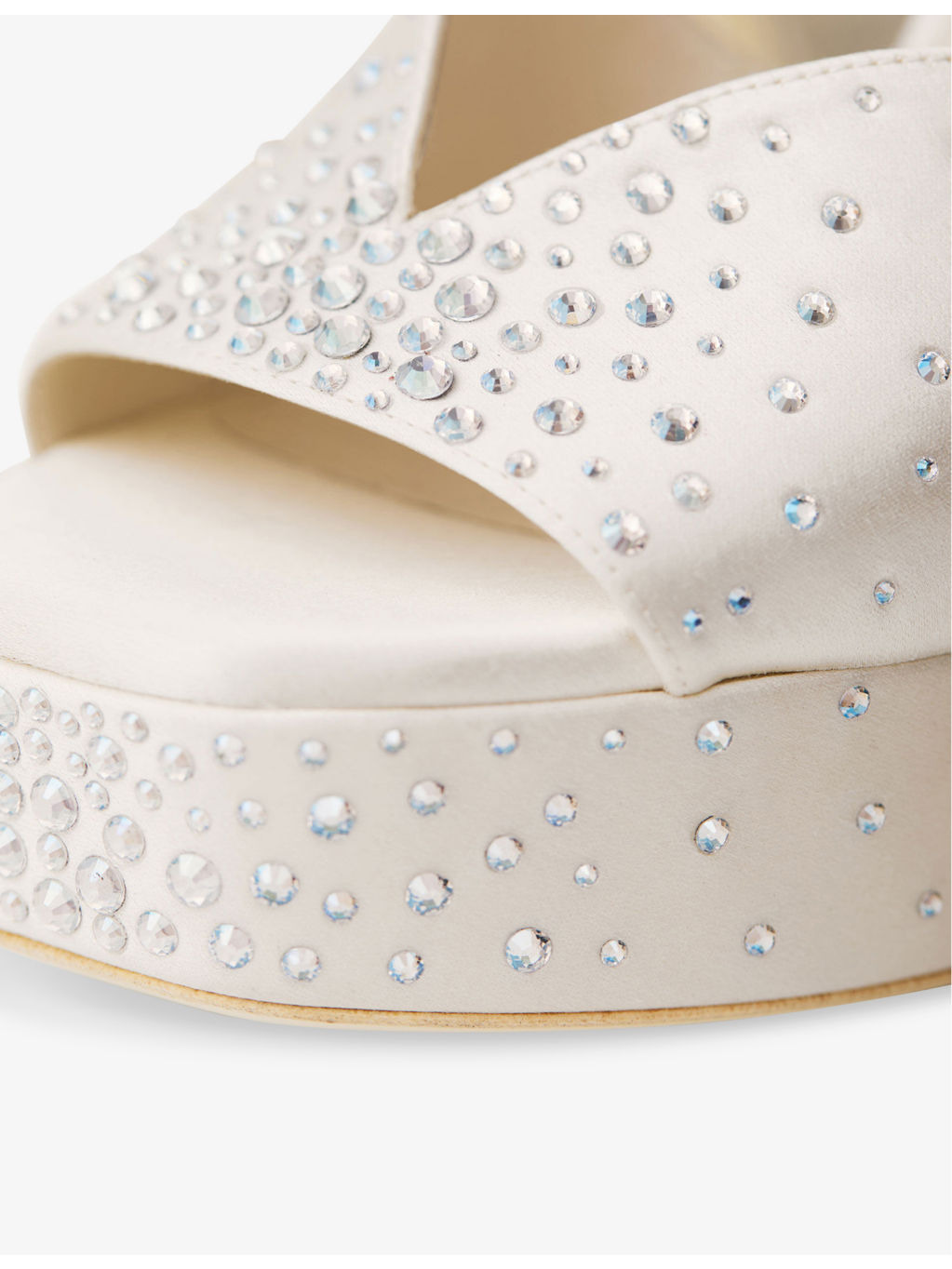Karli 125 Crystal-Embellished Satin Platform Heeled Sandals - 5