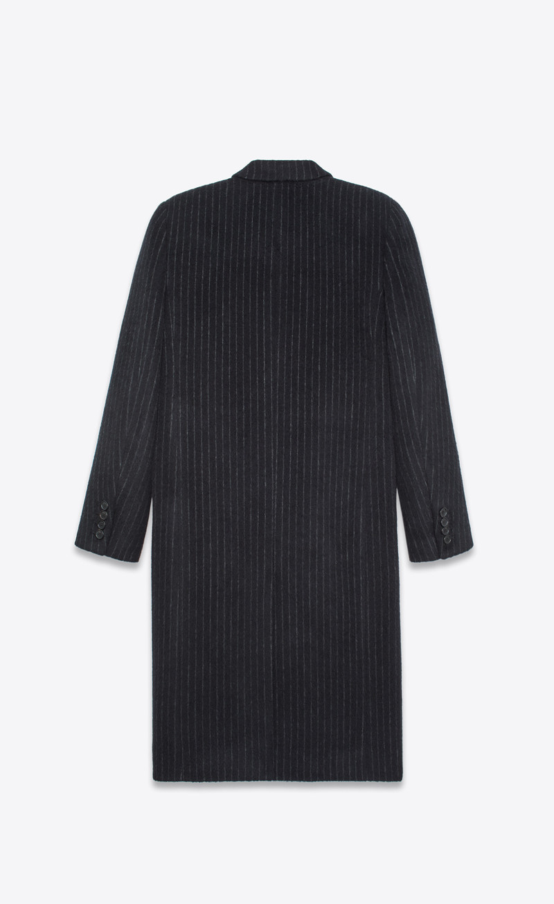 SAINT LAURENT striped coat in wool and mohair outlook