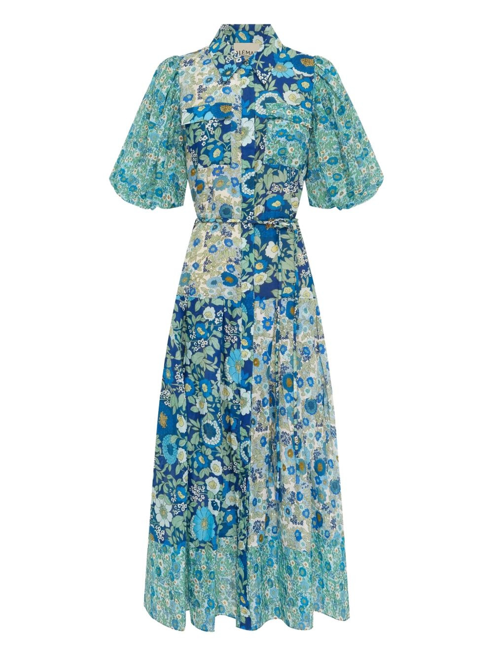 puff-sleeve floral maxi dress - 1