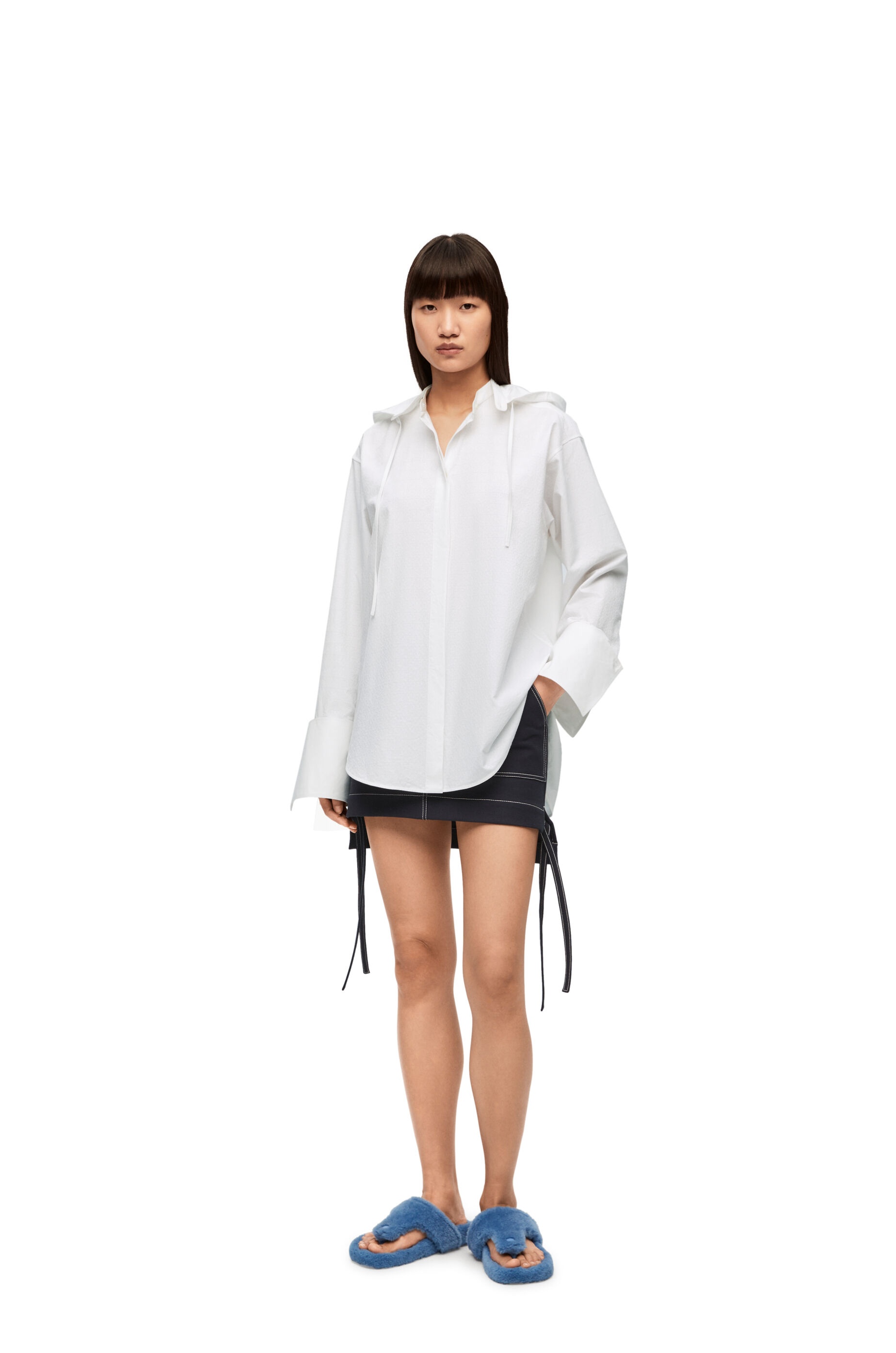 Hooded shirt in cotton - 2