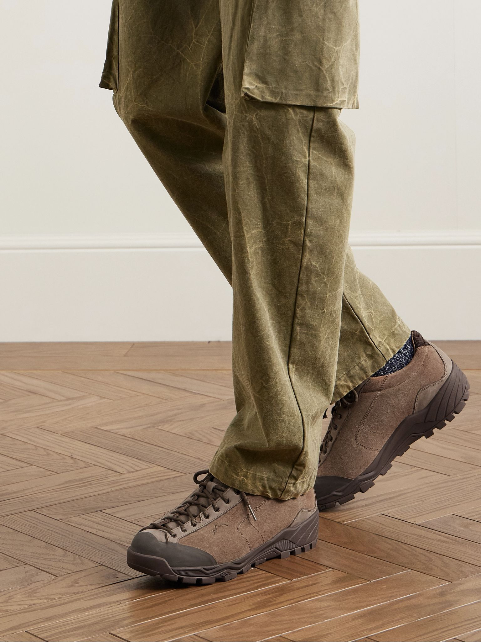 Movida Rubber-Trimmed Suede Sneakers Brown - 2