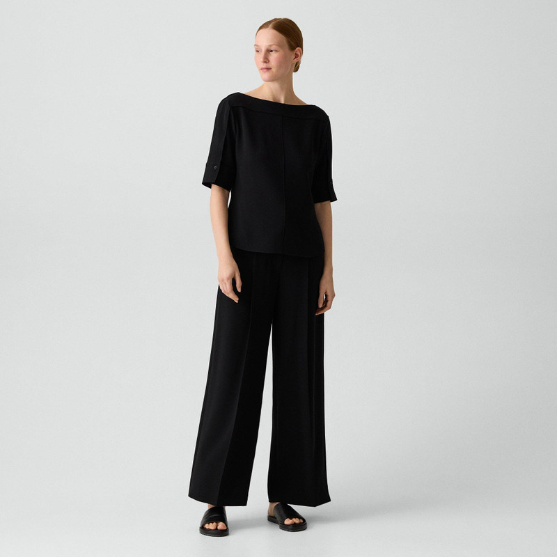 Theory Boatneck Top in Admiral Crepe outlook