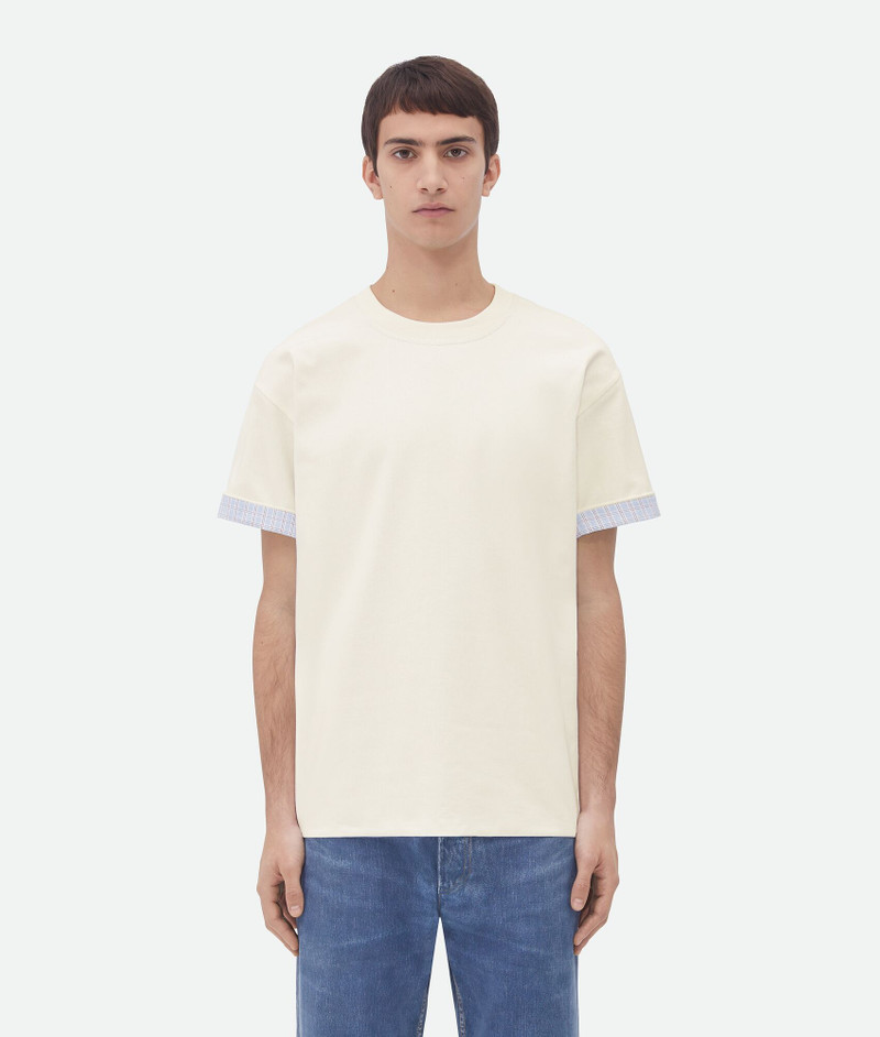Double Layer Cotton Check T-Shirt 1