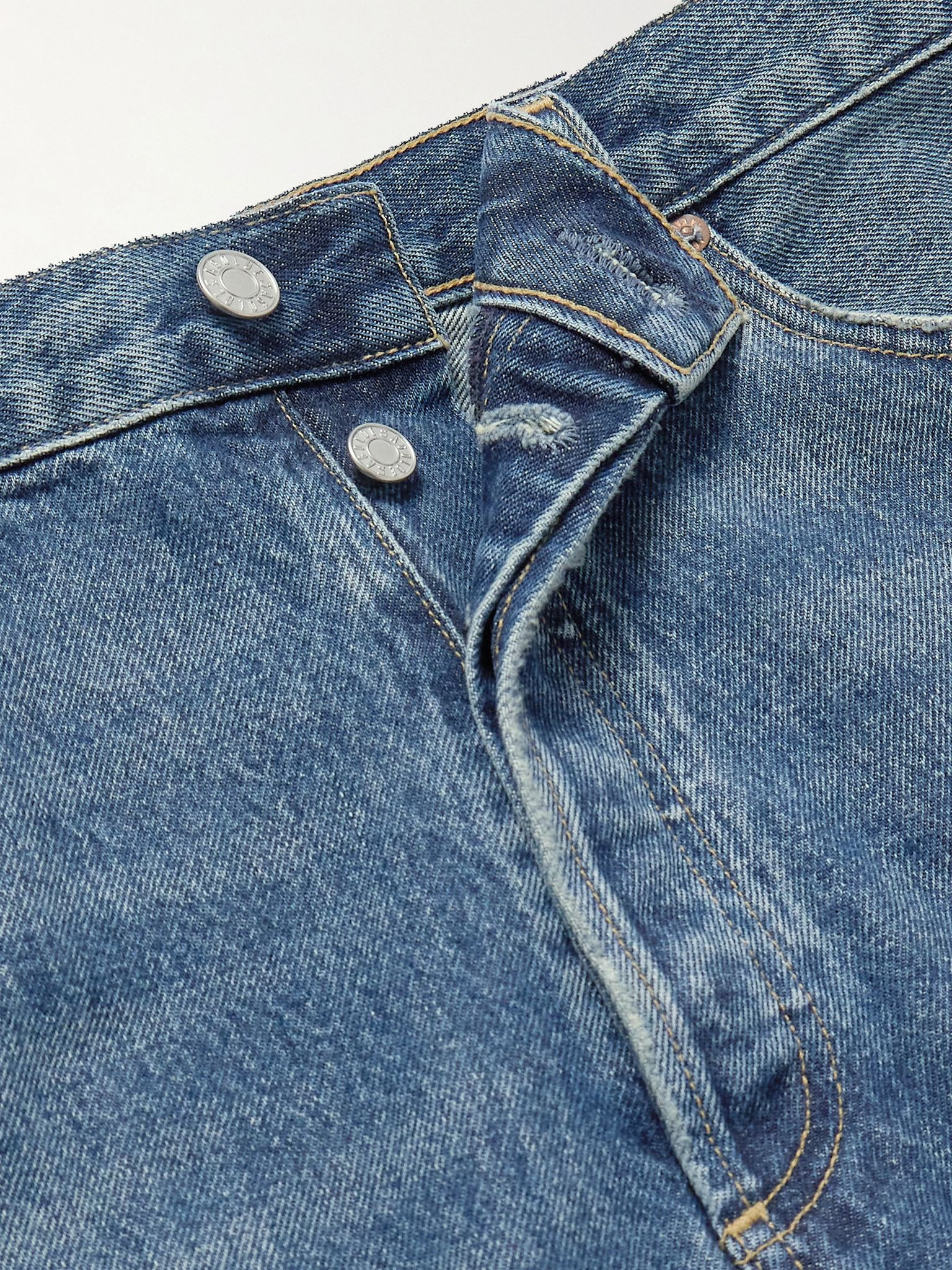 90's Straight-Leg Distressed Jeans Blue - 6