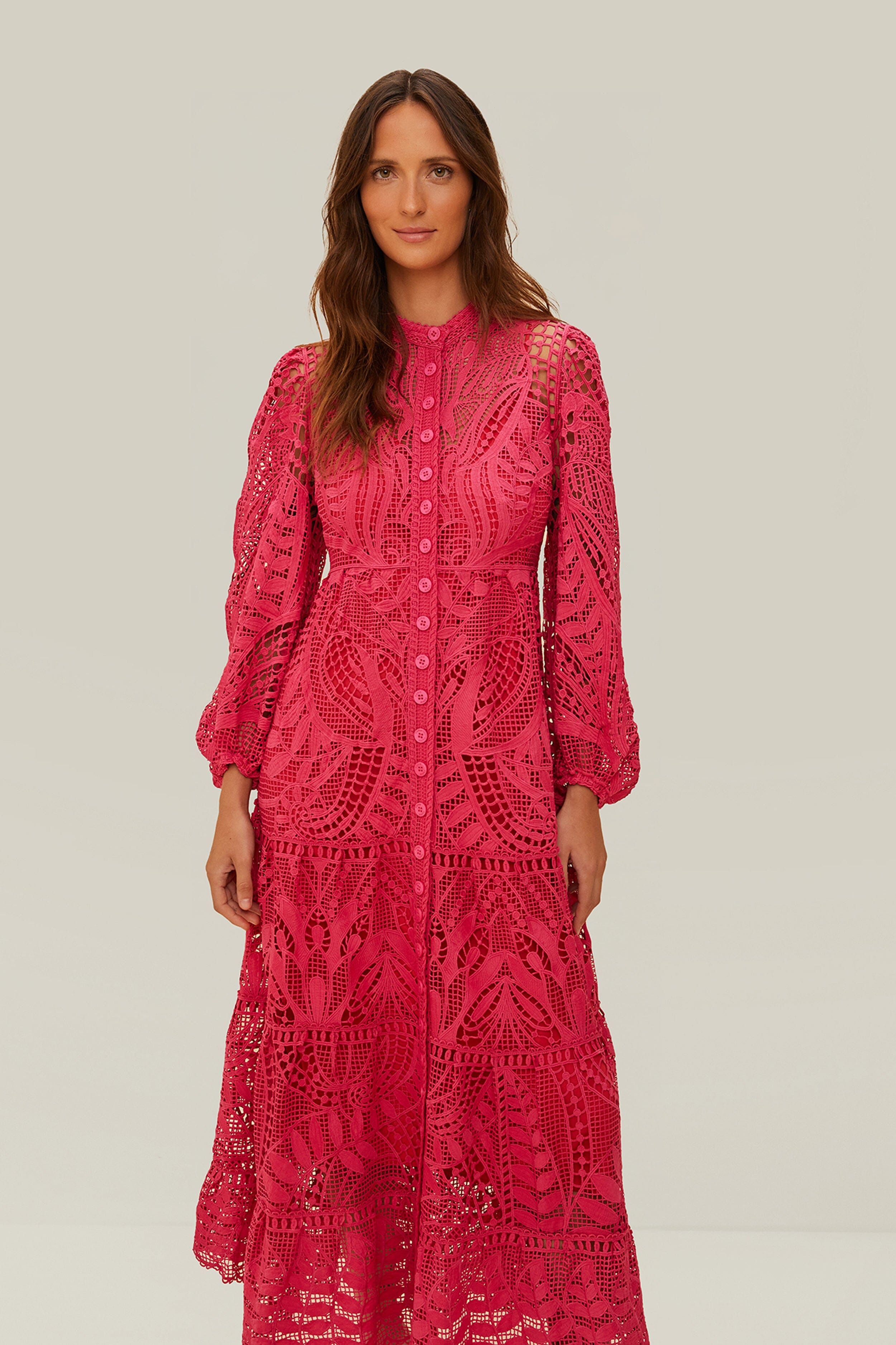 Pink Guipire Maxi Dress - 2