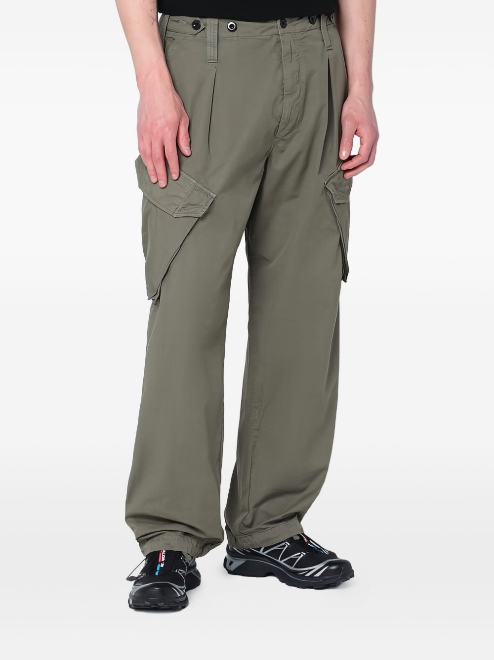 cotton gabardine trousers - 4