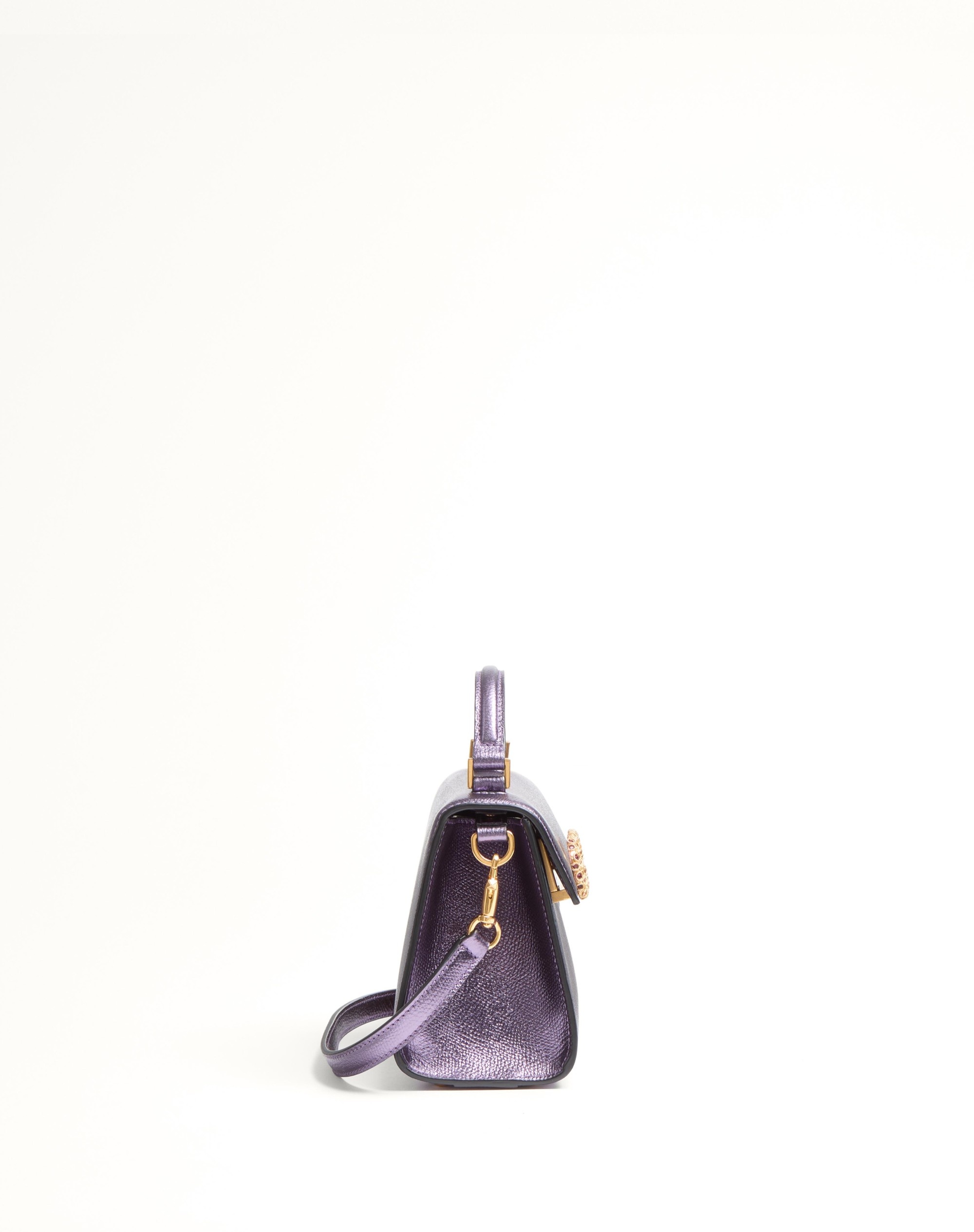 VALENTINO GARAVANI VSLING MINI HANDBAG IN LAMINATED GRAINY CALFSKIN WITH JEWEL LOGO - 3