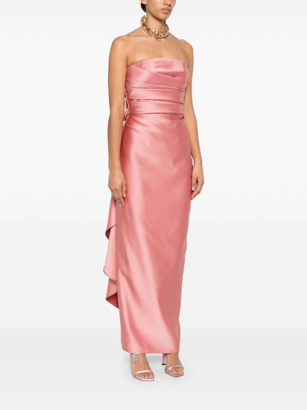 floral-appliqué gown - 3