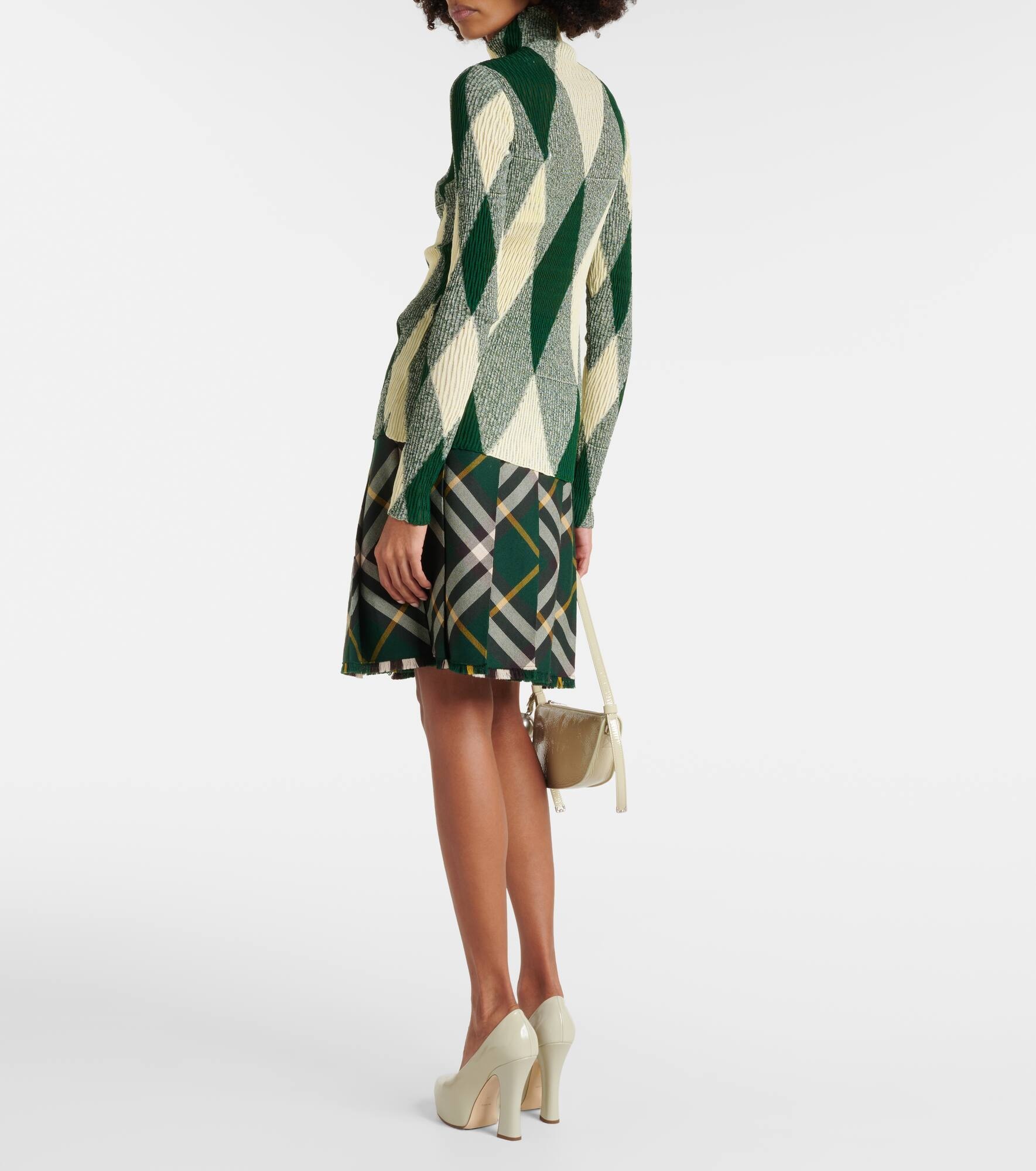 Argyle cotton and silk sweater - 3