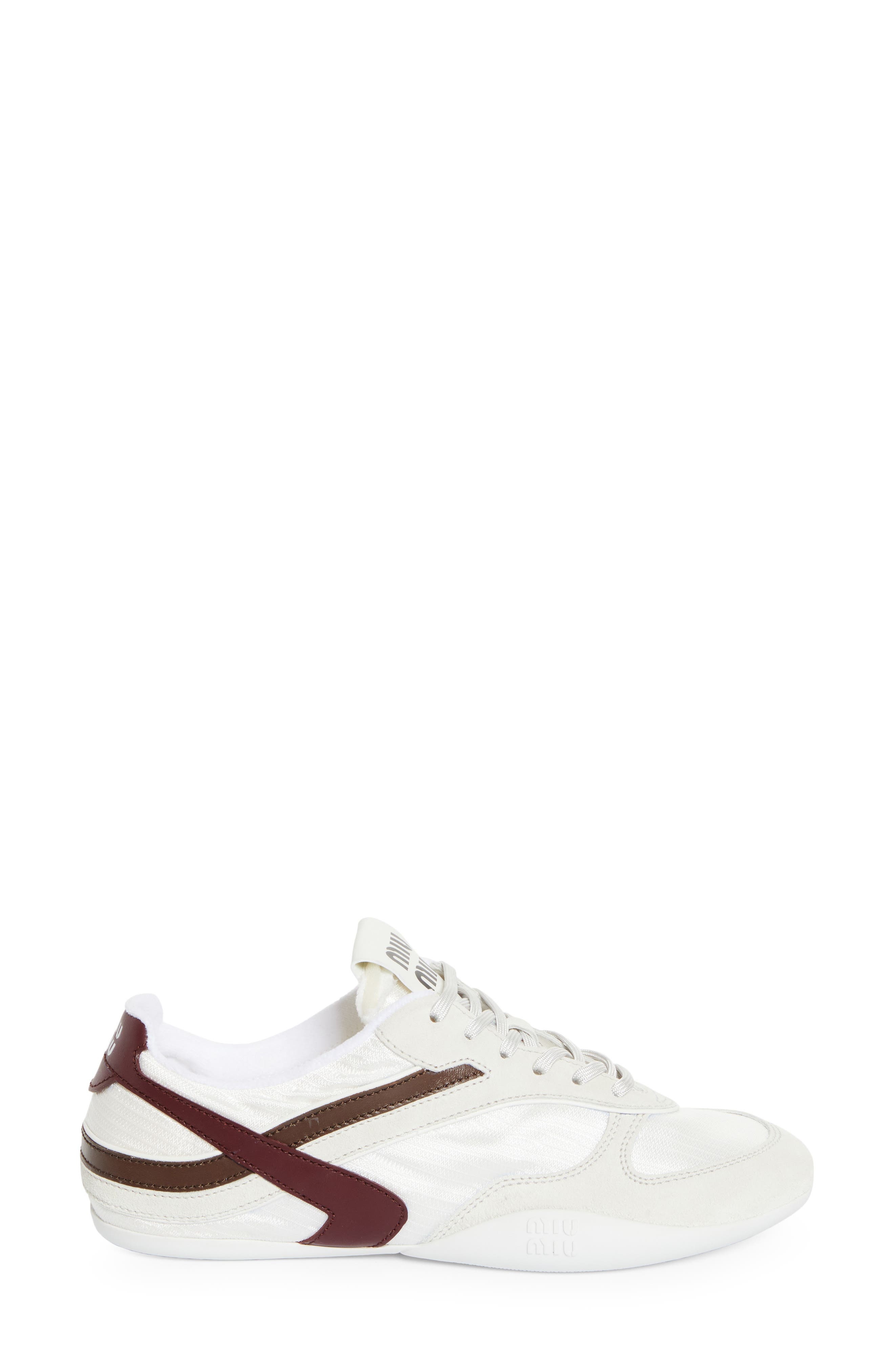 Miu Miu Gymnasium Low Top Sneaker in Bianco/Amaranto at Nordstrom - 3