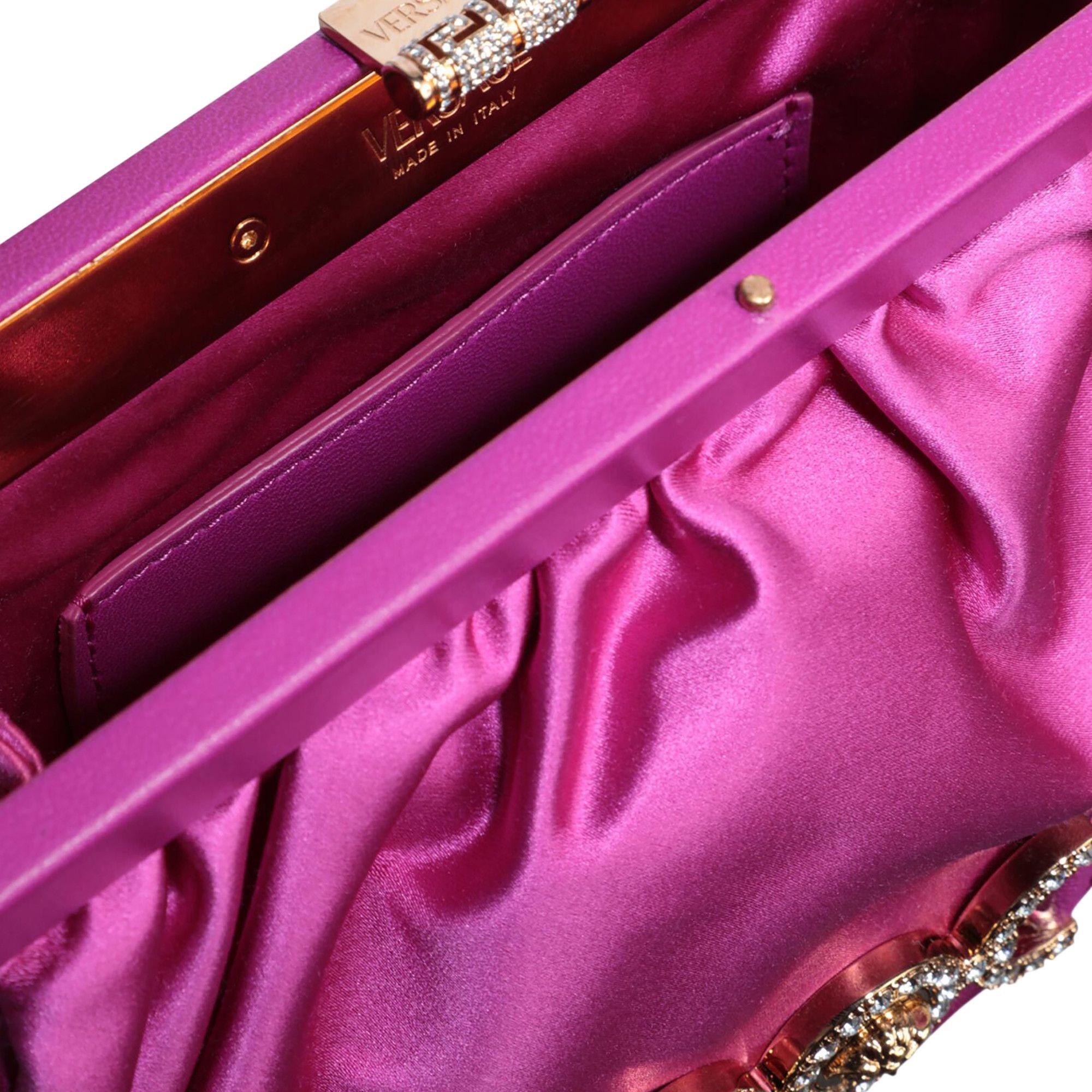 Versace Satin Crystal Medusa '95 Clutch 'Bright Pink' - 4