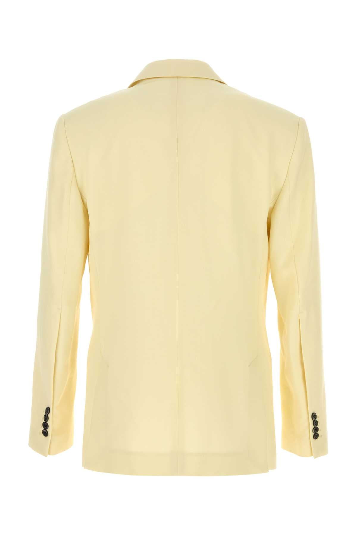 Ami Men Pastel Yellow Wool Blazer - 2