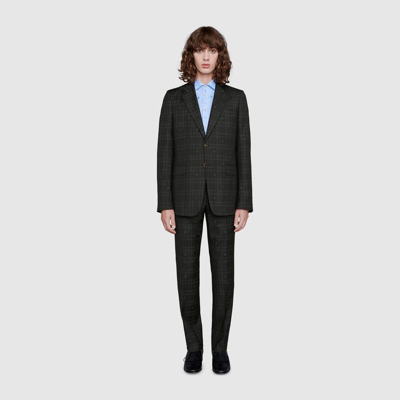 Bee check wool suit 3
