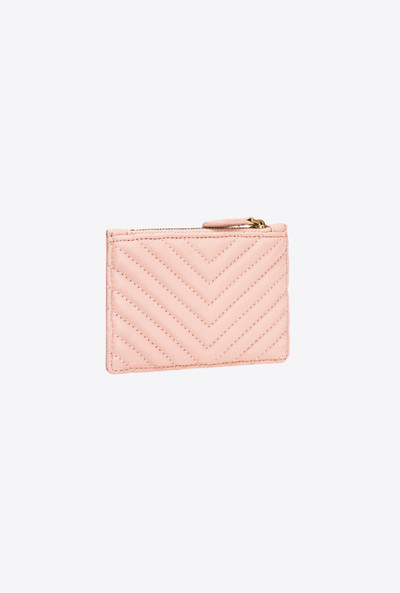 PINKO ZIPPED CHEVRON-PATTERNED CARD HOLDER outlook