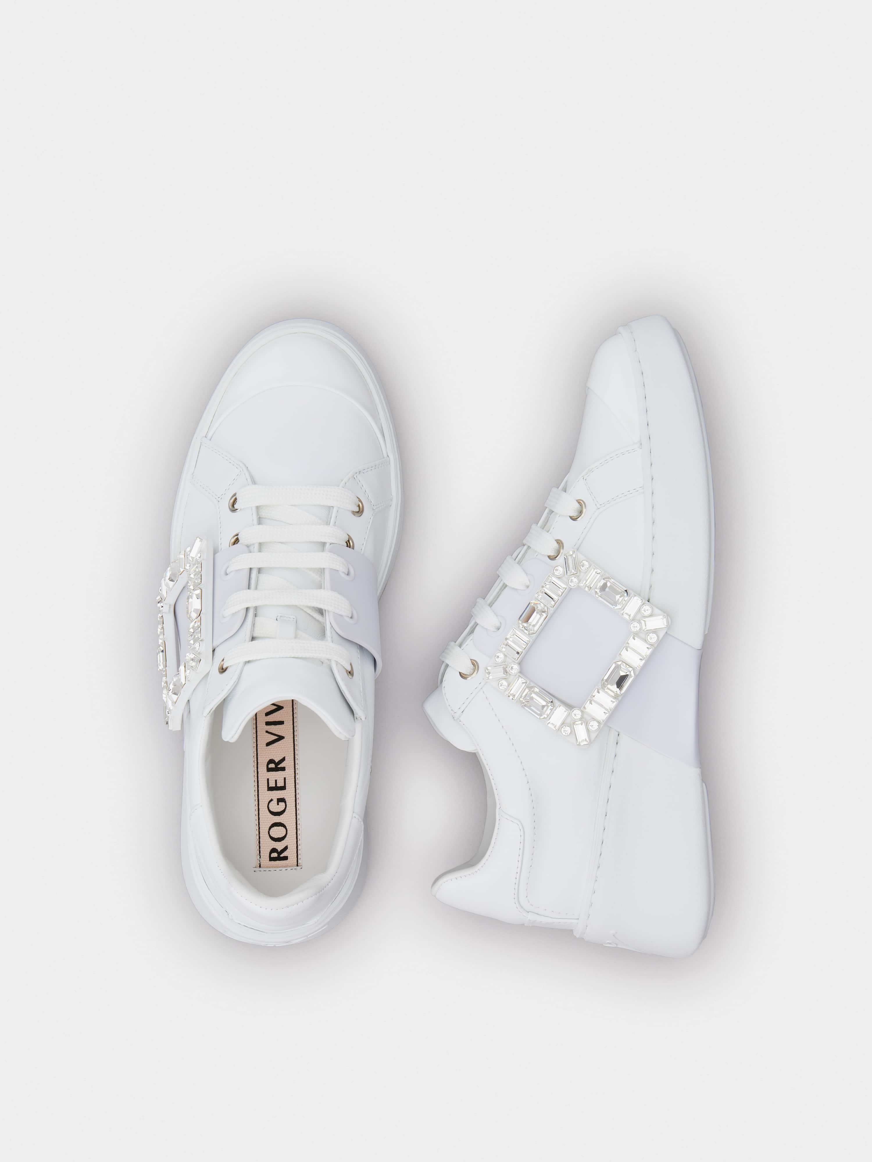 Viv' Skate Strass Buckle Sneakers in Soft Leather - 4
