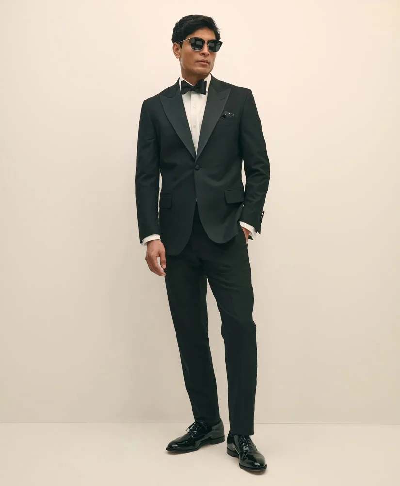 Brooks Brothers Explorer Collection Slim Fit Wool Tuxedo Pants - 1