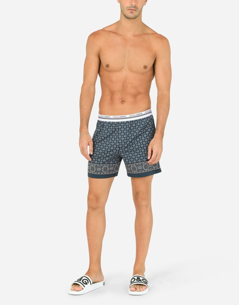 Dolce & Gabbana Stretch cotton shorts with tie print outlook