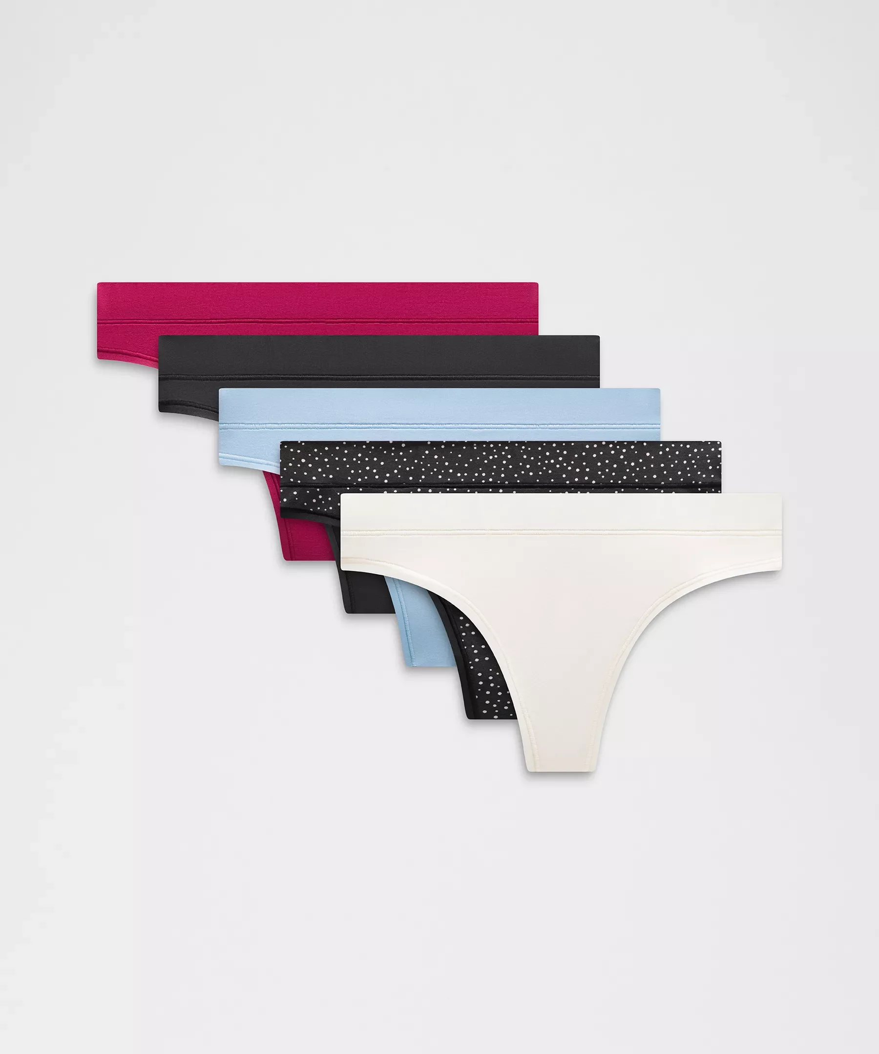 UnderEase Mid-Rise Thong Underwear *5 Pack - 1
