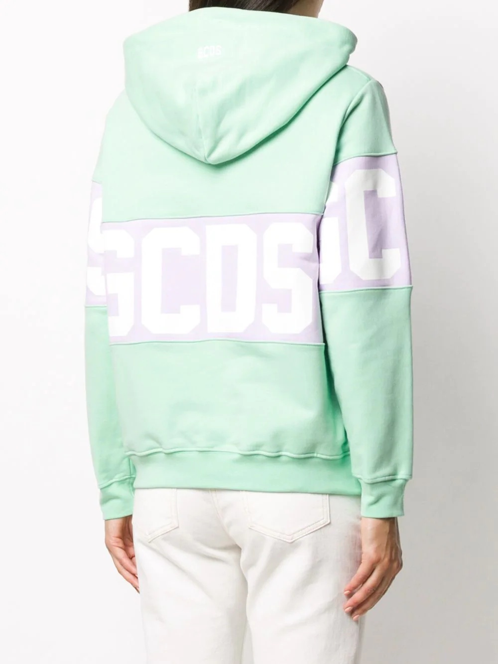 colour-block hooded logo sweatshirt  - 4