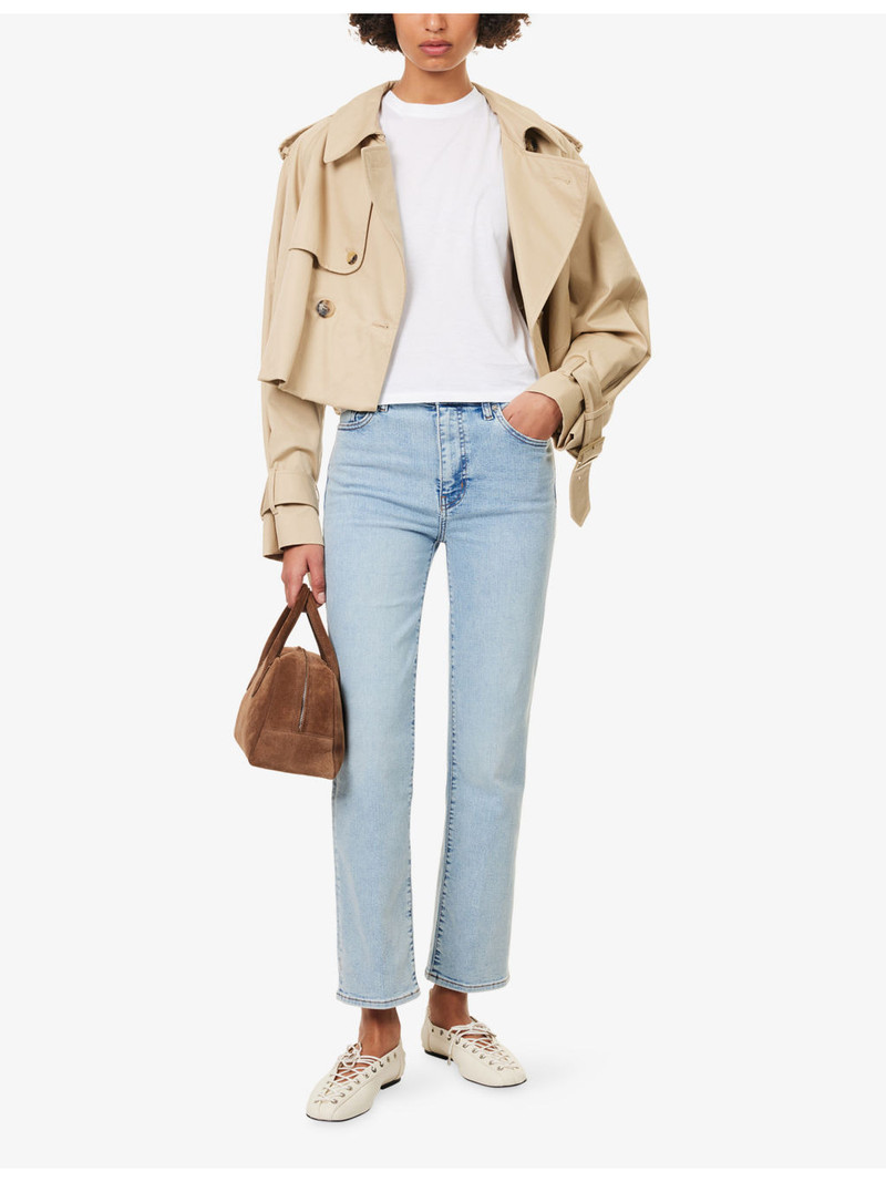 FRAME The Baby Short-Sleeves Cotton-Jersey T-Shirt outlook