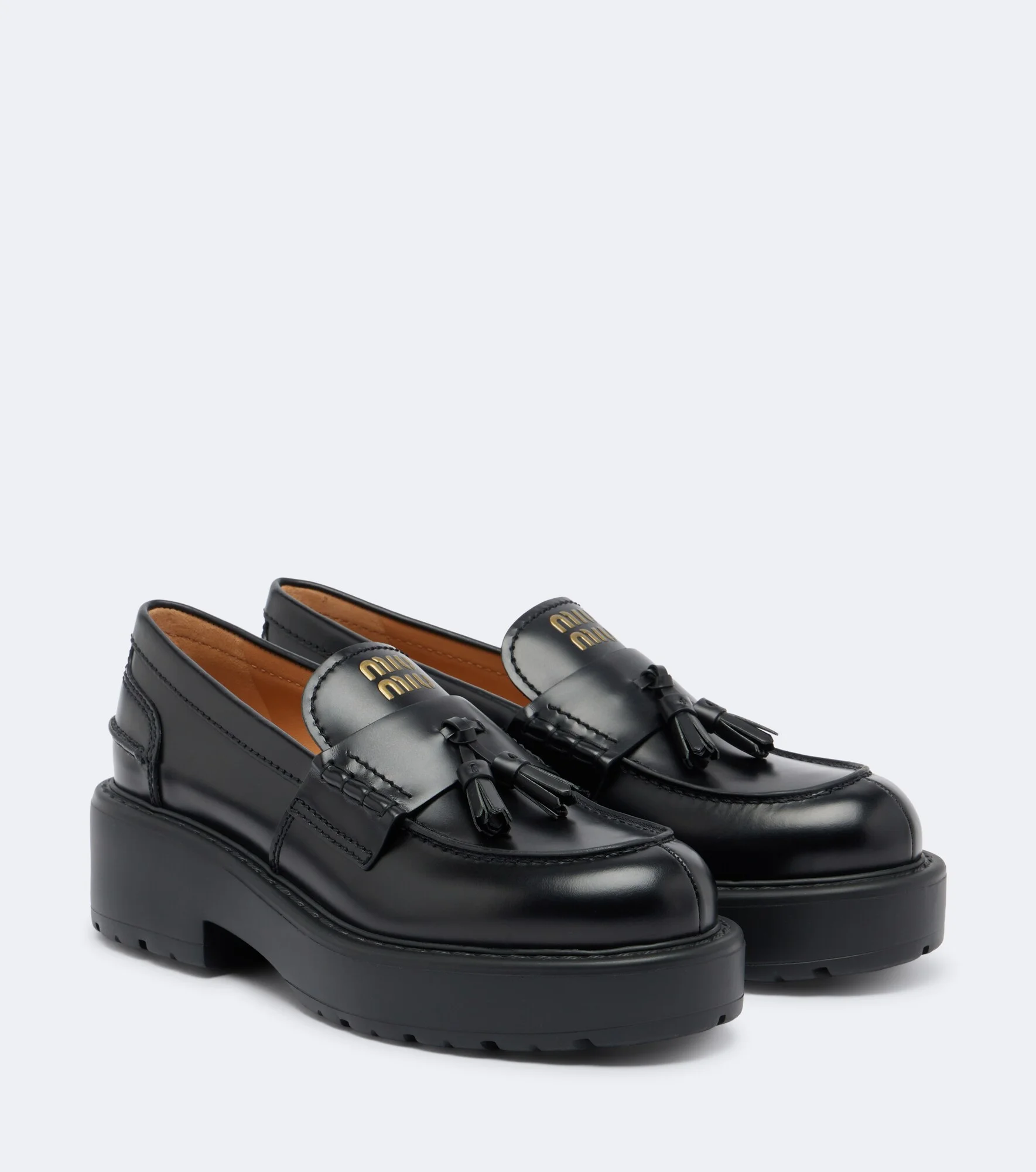 Miu Miu Tassel-detail Chunky-sole Loafers - 1