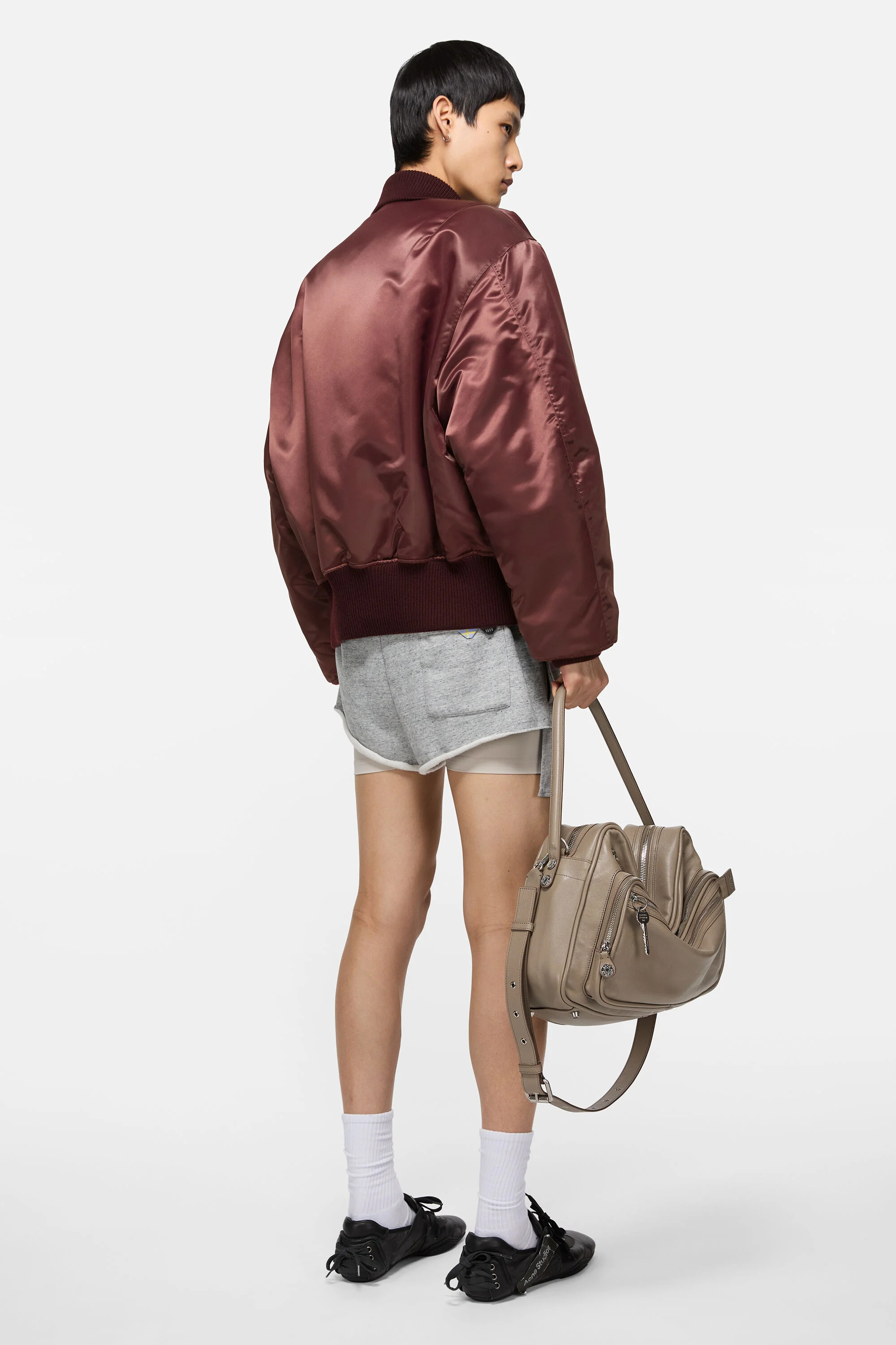 Technical bomber jacket - Burgundy - 3