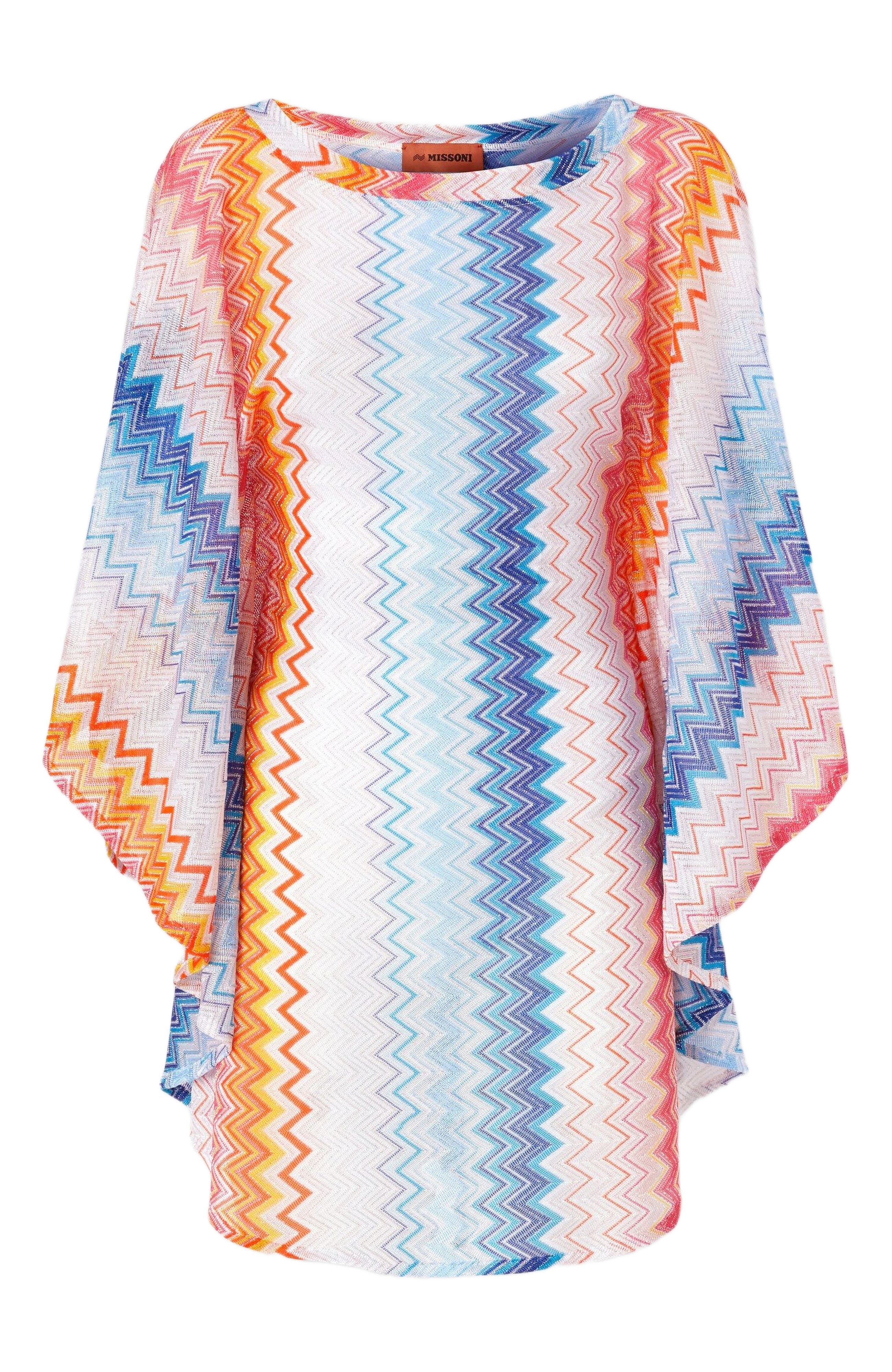 Missoni Short Kaftan In Zig Zag Lamé Viscose Blend With Batwing Sleeves in Multicoloured at Nordstro - 2