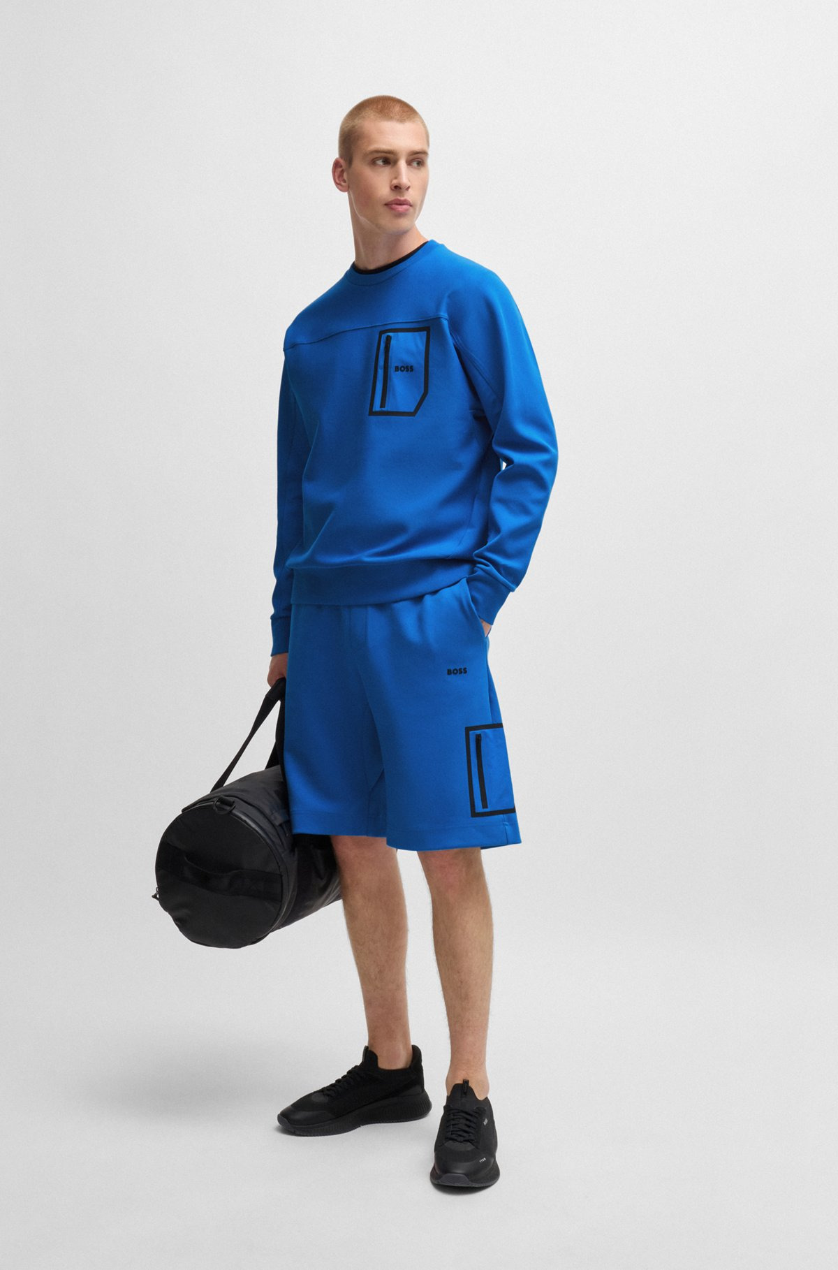 SHORTS WITH DECORATIVE REFLECTIVE LOGO - 4