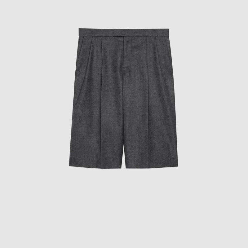 Wool grisaille Bermuda shorts 1