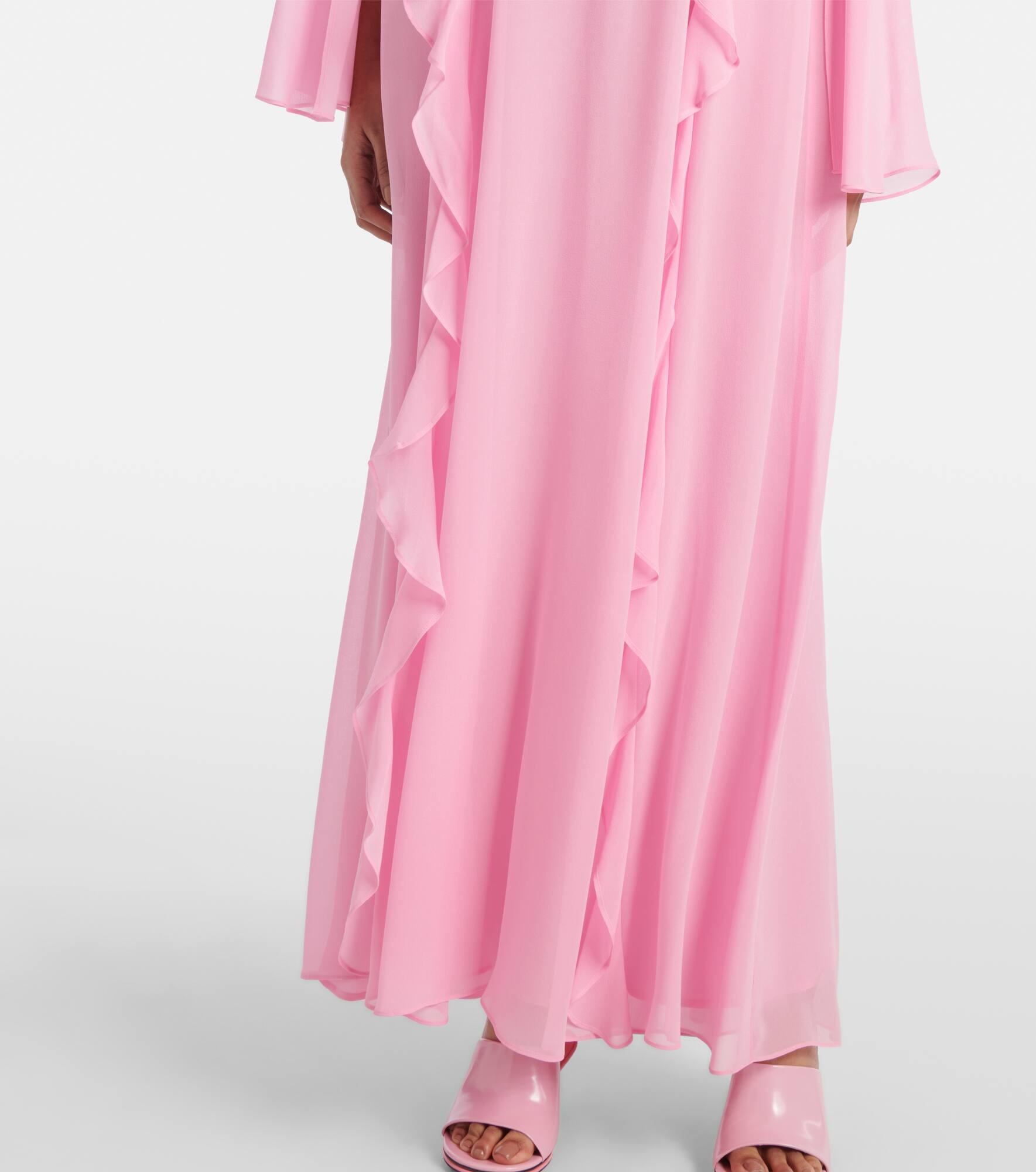 Smirne floral-appliqué georgette maxi dress - 5