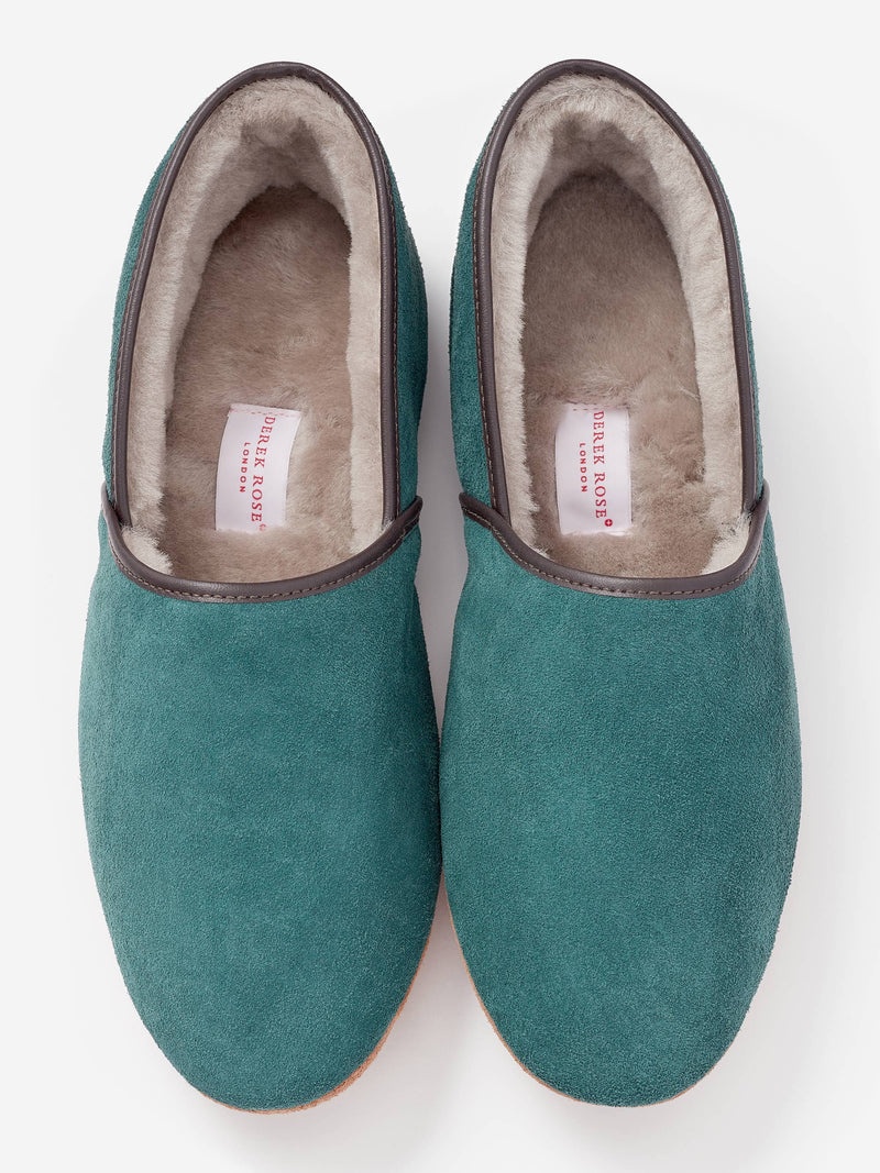 Men's Slippers Crawford Suede Sheepskin Emerald - 4