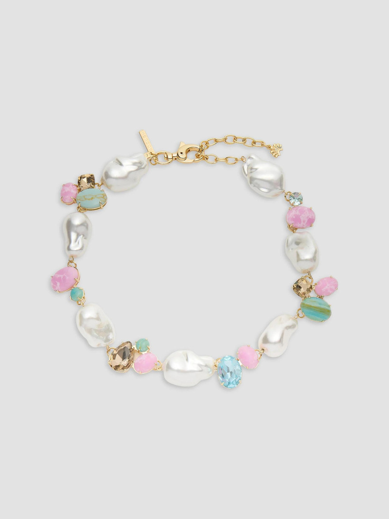 Women's Palm Beach Worth Avenue 14K-Gold-Plated & Multi-Stone Cluster Necklace - Seafoam Iris 1